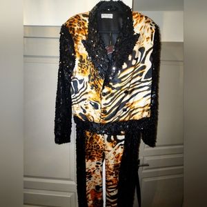 Custom made 2 piece tiger print suit